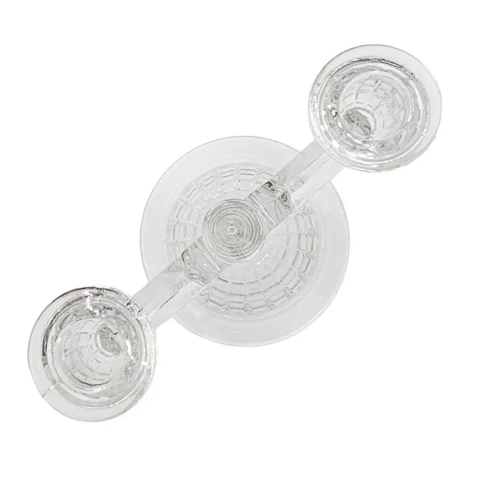 Victorian Clear by Heisey Double Taper Candlestick - Vintage MCM‎ Home Decor